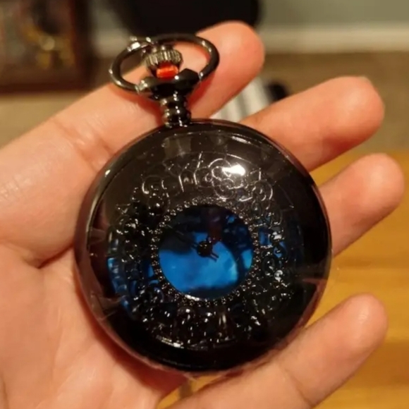 New Starry sky Roman numeral Quartz Pocket Watch Necklace Chai… - Picture 3 of 5